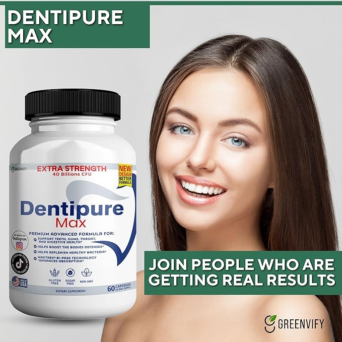 Dentipure Max Probiotic Supplement 40 Billion CFU 60 Capsules Supports Teeth and Digestive Health (3)