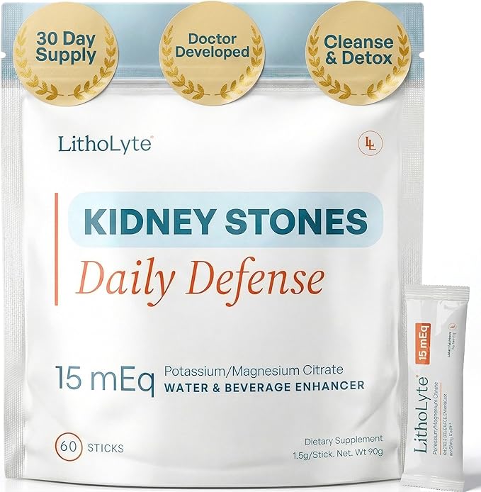 15 mEq | Water &amp Beverage Enhancer for Kidney Health | Citrate &amp Electrolytes for Kidney Protection | Science-Based Support Beyond Cleanse Detox or Stone Dissolver Supplements | 60 Sticks