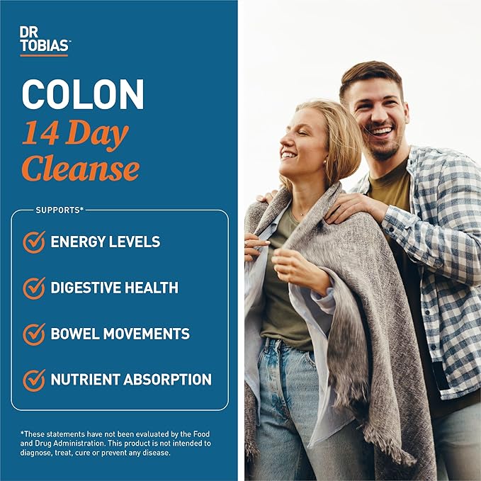 Dr. Tobias Colon Cleanse - Constipation Relief &amp Gut Health Support for Women &amp Men | 14 Day Colon Cleanser for a Gentle Colon Detox &amp Gut Flush 24 Capsules (1–2 Daily)