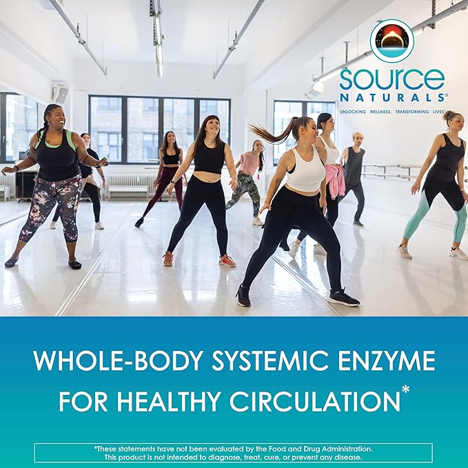 Source Naturals NSK-SD Nattokinase Vegetarian Friendly Whole Body Systemic Enzyme for Healthy Circulation* 200 mg - 60 Vegetarian Capsules