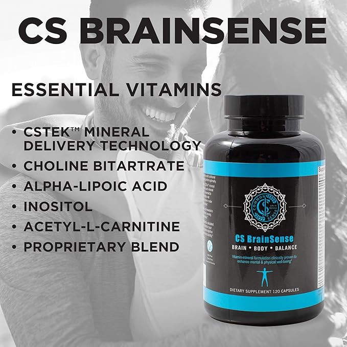 BrainSense Mood Stabilizer &amp Brain Supplement - Enhance Mood Mental Clarity Brain Booster &amp Cellular Health - Nootropic Supplement &amp Micronutrients For Brain Fog By CommonSenseWW 120 Ca