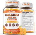 Calcium Gummies with Turmeric for Women &amp Men - Calcium 1200mg with Vitamin D3 K2 B12 5000 IU &amp Zinc Suger-Free Calcium Supplement for Bone Muscle Strength &amp Immune Support - Vegan(60 Co