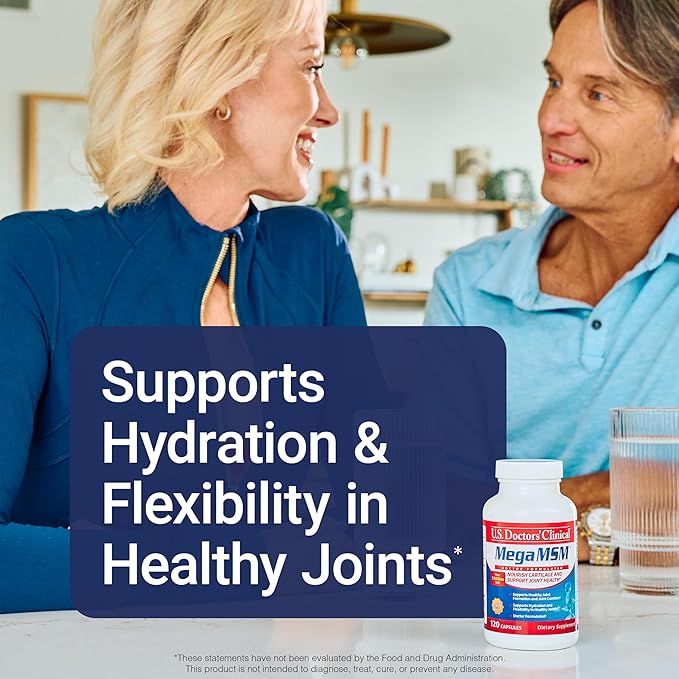 U.S. Doctors’ Clinical Mega MSM Supplement for Joints with MSM + Vitamin C + Collagen and Neem - Clinically Proven to Promote Cartilage Tendon &amp Ligament Health (1 Month Supply – 120 Capsules)
