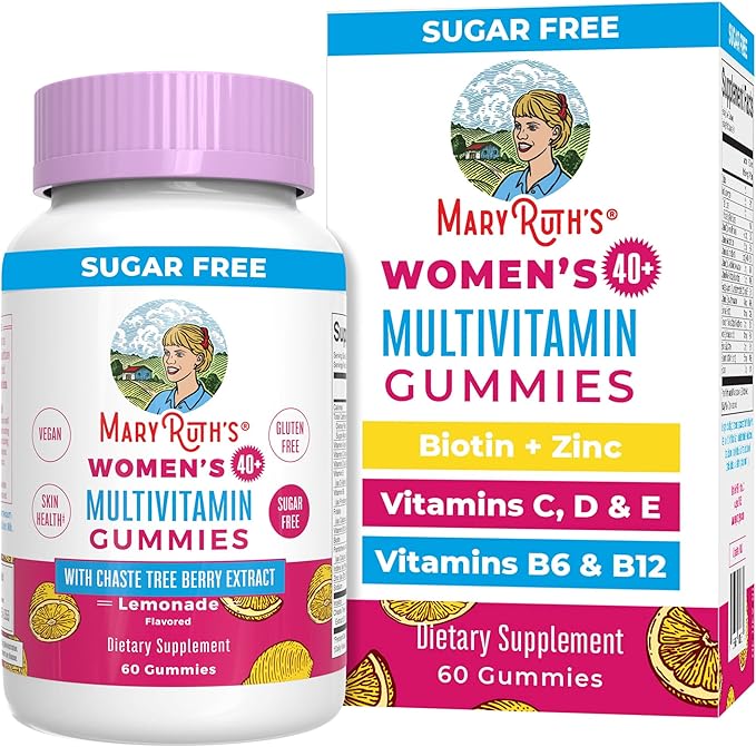 MaryRuth's Multivitamin for Women 40+ | Sugar Free | Vegan Womens Vitamins | Immune Support | Daily Women's Multivitamin + Chasteberry | Hair Skin and Nail Gummy Vitamins for Women | 60 Count