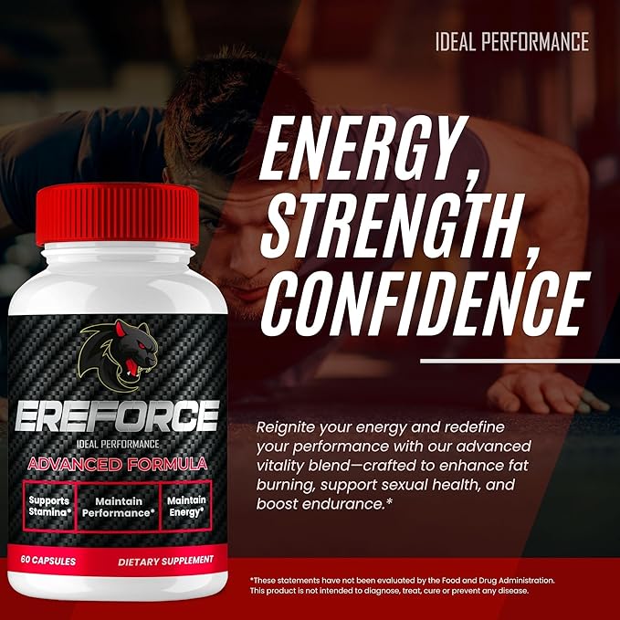 Ereforce Capsules Official Ereforce Supplement Pills for Men - Maximum Strength Performance All Natural Support for Overall Health and Wellness Advanced Ere Force Pills Reviews (2 Pack)