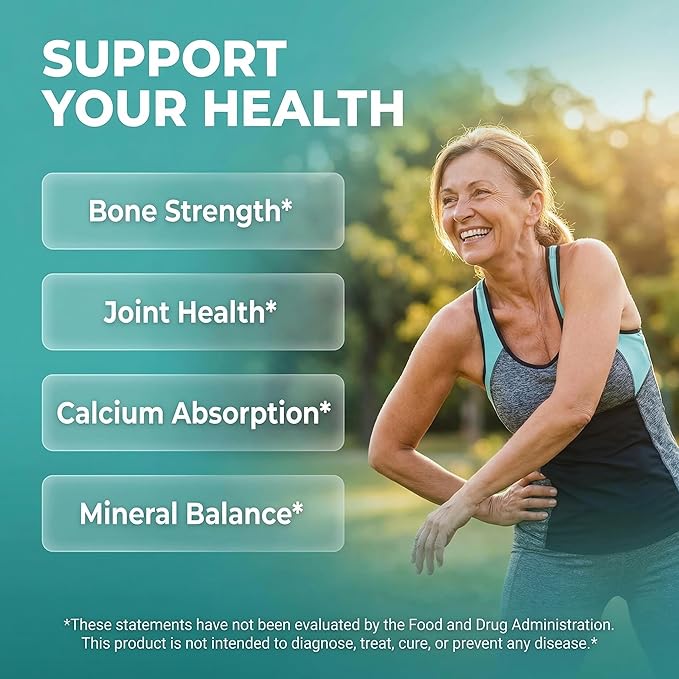 Allin1 Calcium Magnesium Zinc Supplement with Potassium Copper Strontium Silica Vitamin D3 K2 Boron Vitamin B1 B12 Red Clover Herb Alfalfa Basil Pills for Men &amp Women Clean Nutra Osteo Defen