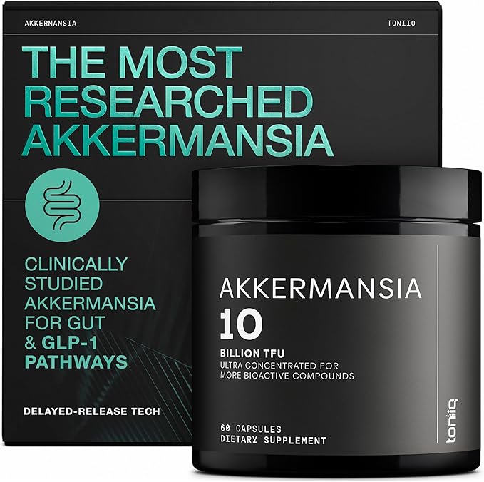Toniiq Akkermansia Probiotic – 10 Billion TFU – Supports Gut Health &amp GLP-1 Activity