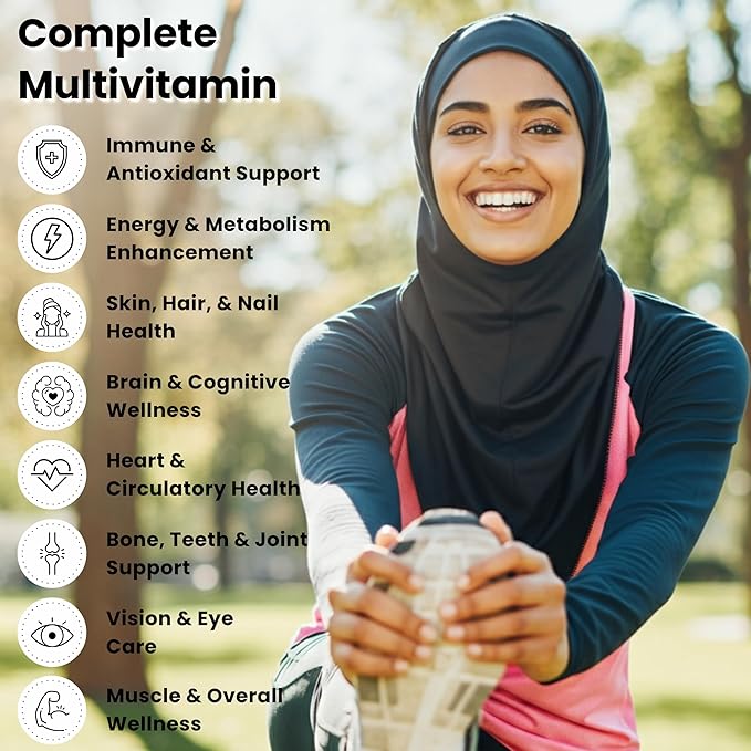 SHIFAA NUTRITION Halal Vitamins Multivitamin for Women &amp Men – Comprehensive Support for Heart Brain Eye &amp Immune Health – Gluten Dairy &amp Egg Free Mens Vitamins Multivitamin (45 Day Su