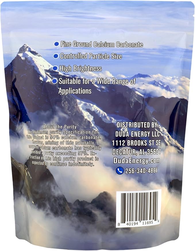 Duda Energy FGcc5f Food Grade 97+% Calcium Carbonate from Ground Limestone 5 lb.