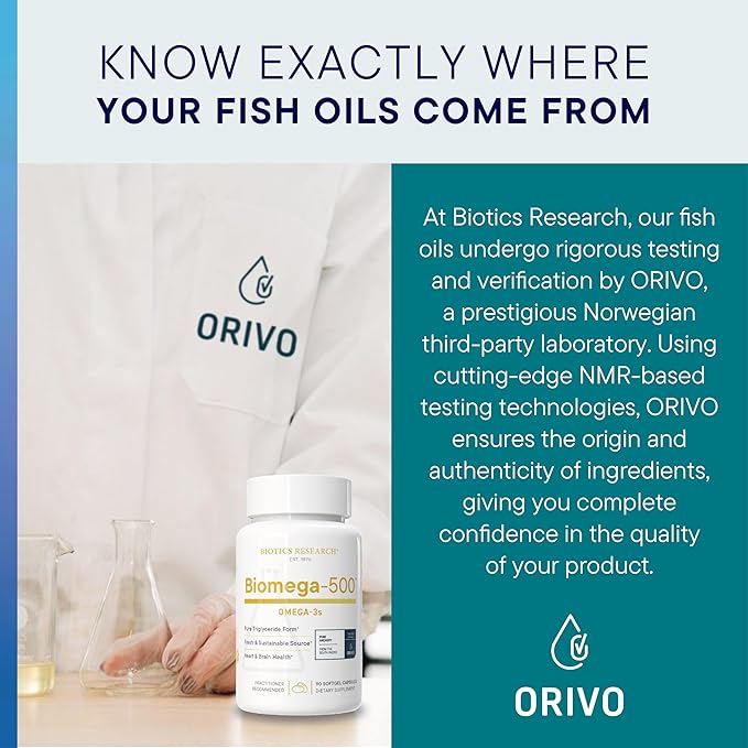 Biotics Research Biomega 500 Omega 3 Fish Oil Supplement Highly Concentrated Fish Oil with EPA/DHA Omega 3 Fatty acids Supports Immune and Cardiovascular 90 Softgel Capsules