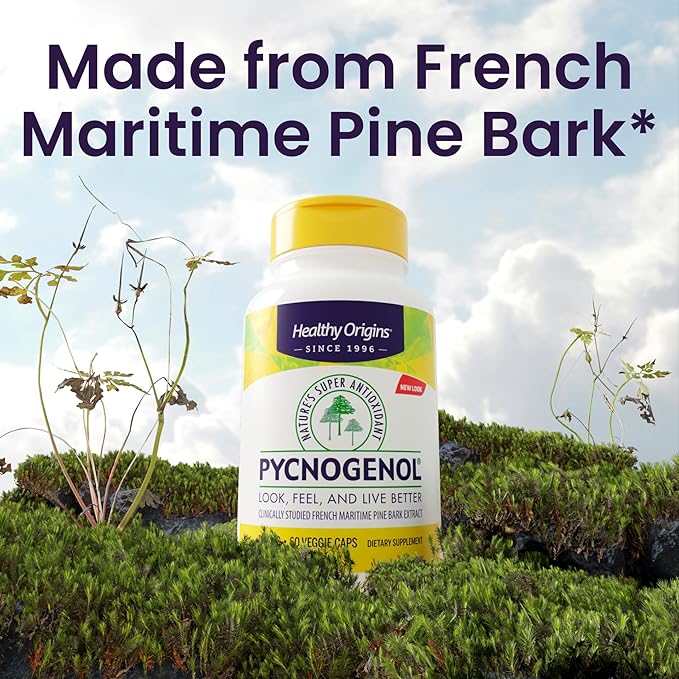 Healthy Origins Pycnogenol 100 mg (Nature's Super Antioxidant Non-GMO Gluten Free Cardiovascular Support) 60 Veggie Caps