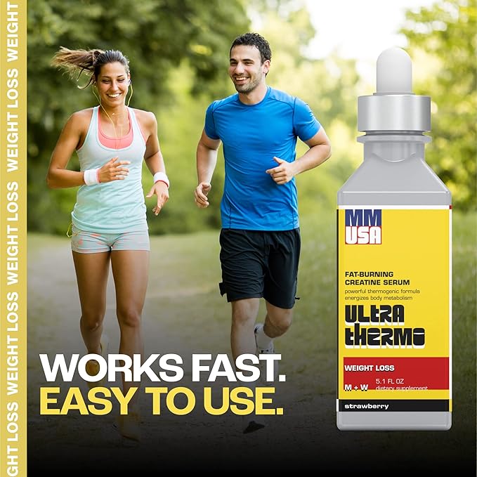 MMUSA Ultra Thermo Serum: Top Fat Burner &amp Metabolism Enhancer. Slim Boost Energy &amp Elevate Pre-Workout Performance. Thermogenic. Appetite Control. for Men &amp Women. Strawberry 5.1 Fl Oz