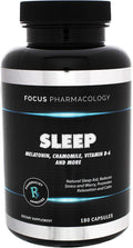 Natural Nighttime Sleep and Calming Formula - 180 Ct Blend of Melatonin 5-HTP GABA Chamomile Valerian Goji Ashwagandha St. John's Wort