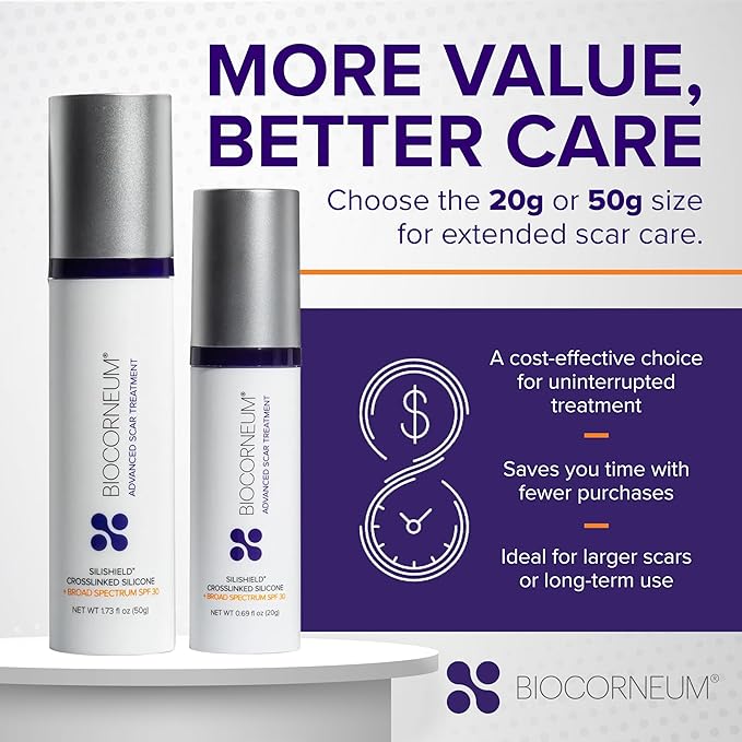 Advanced Scar Gel with Silishield® &amp SPF 30 50g – Silicone-Based Water-Resistant Fast-Drying Scar Cream for Surgical Scars Burns &amp Injury – Made in USA Safe for Kids 6+ – Surgeon Recommend