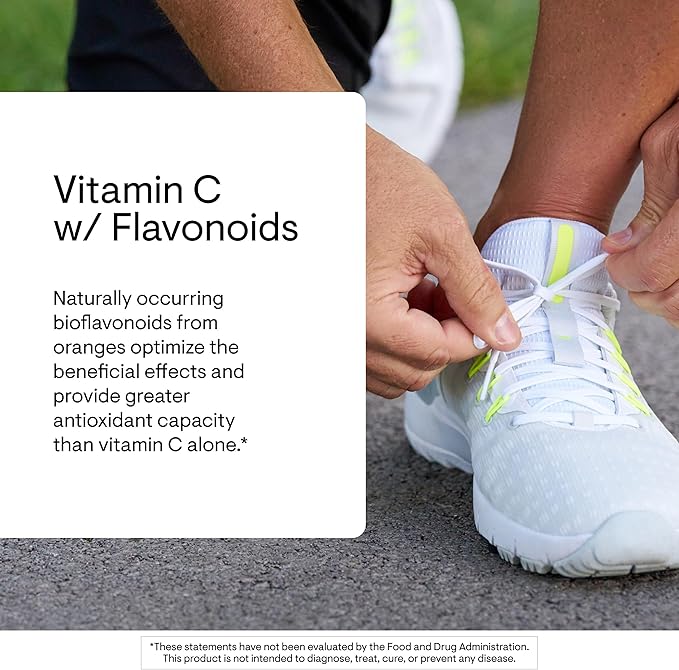 THORNE - Vitamin C 500 mg - Blend of Vitamin C and Citrus Bioflavonoids from Oranges - Supports Immune System Cellular Energy Production &amp Collagen Production* - Third-Party Certified - 90 Servin