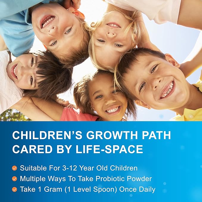 Life-Space Probiotic for Children 3-12 Years10 Billion CFU &amp Multi Strain Improve Appetite for Relieve Picky Boost Digestive Health &amp Immune Support Children's Overall Health 60 Grams
