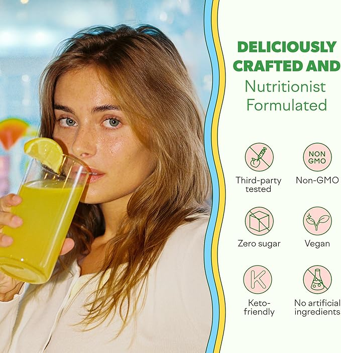 Feel Goods Immunity Icon Vitamin C Immune Support Powder Packets - 500mg Vitamin C Elderberry Ginger Turmeric &amp Key Vitamins for Daily Immune Health - Sugar-Free &amp Caffeine-Free Drink Mix