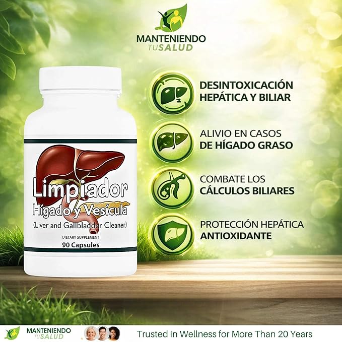 Limpiador Hígado y Vesícula Liver Support with Boldo Extract and Milk Thistle Extract 90 Vegetarian Capsules