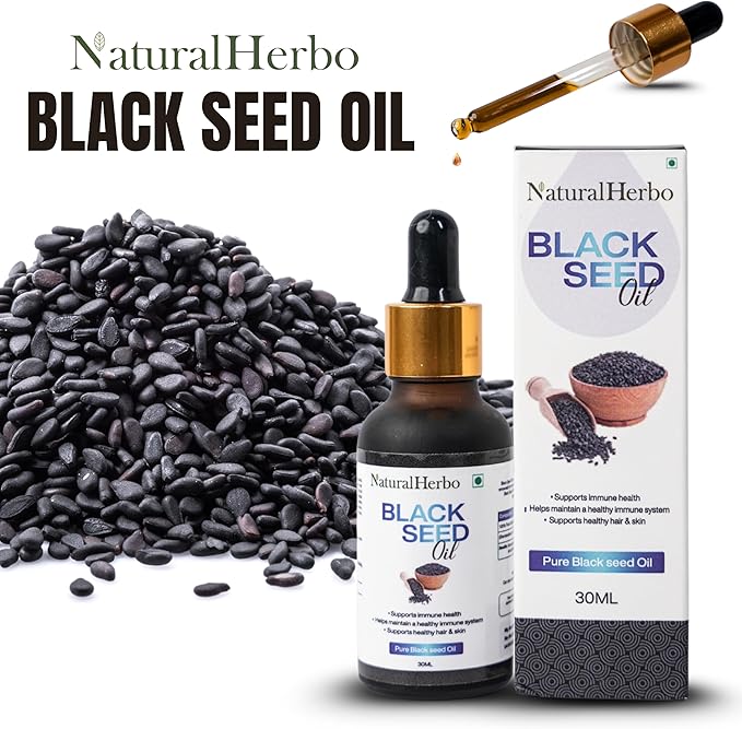 Pure Black Seed Oil for Skin Hair Scalp | Cold Pressed Nigella Sativa 30ml Herbal Oil for Hair Scalp Non-GMO Natural Supplement Antioxidant Joints Skin &amp Hair
