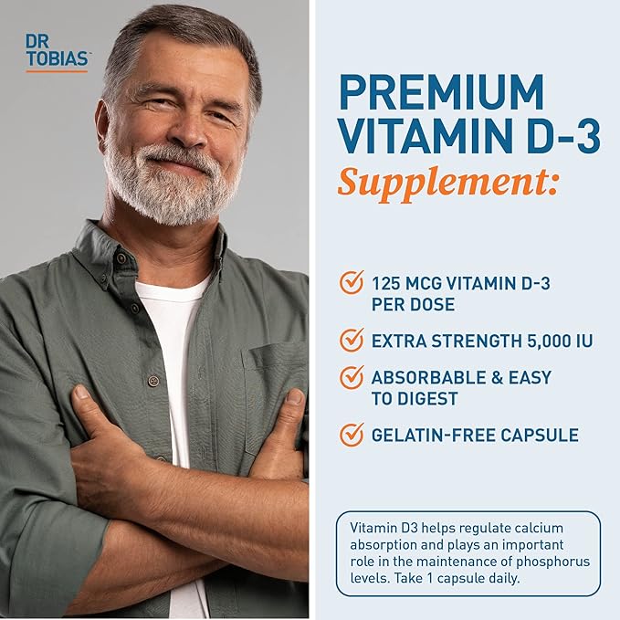 Dr. Tobias Omega 3 Fish Oil and Vitamin D-3 Promotes Overall Health - 3 Month Supply
