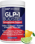 DietWorks GLP-1 Booster – Daily Companion Drink Mix with 6g Prebiotic Fiber Probiotics Collagen &amp Creatine – Supports Gut Health Hydration Energy &amp Wellness – Lemon Lime Flavor 30 Serving