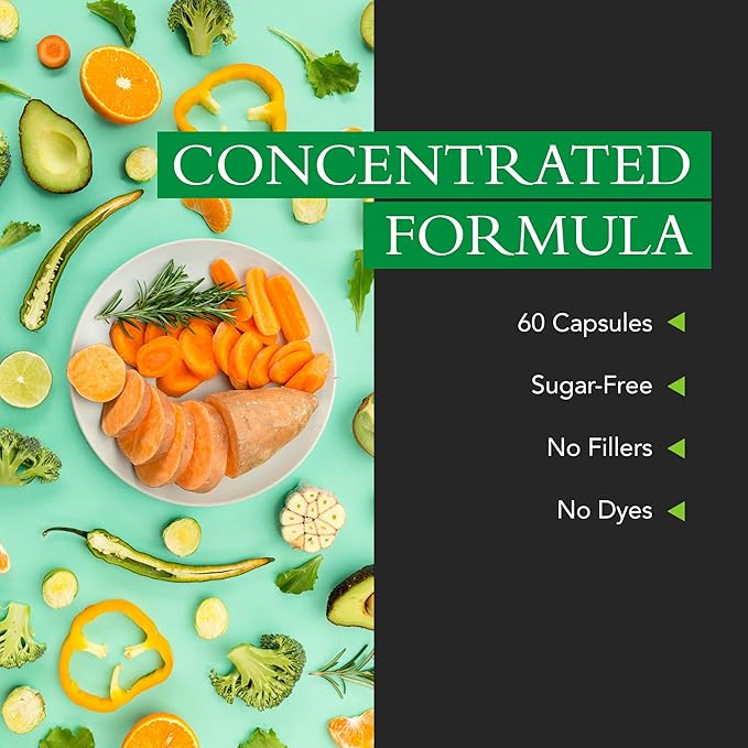 Vitamins Plus Supplement - Natural Daily Men’s &amp Women’s Multivitamin with Iron Minerals Digestive Enzymes &amp Antioxidants for Energy Brain &amp Digestive Support - No Fillers 60 Capsule