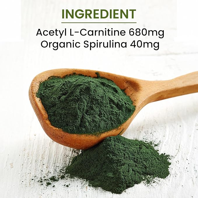 Green Organic Supplements Acetyl L-Carnitine Carnitine ALC High Absorbable Non-GMO Gluten-Free (Pack of 5)