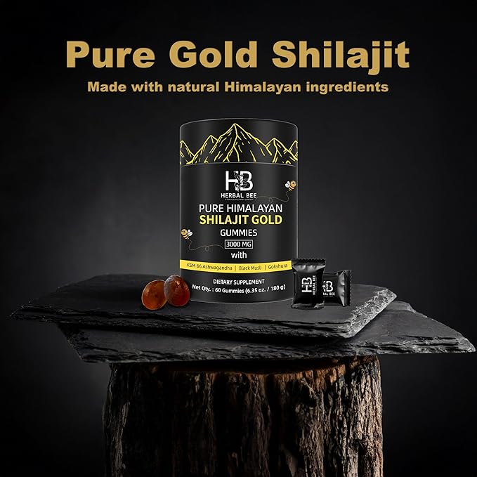 Shilajit Gummies: Pure Himalayan Shilajit with Ashwagandha &amp Fulvic Acid 85+ Micronutrients Trace Minerals - No Added Sugar 100% Natural &amp Organic Non-GMO for Men &amp Women | 60 Gummies