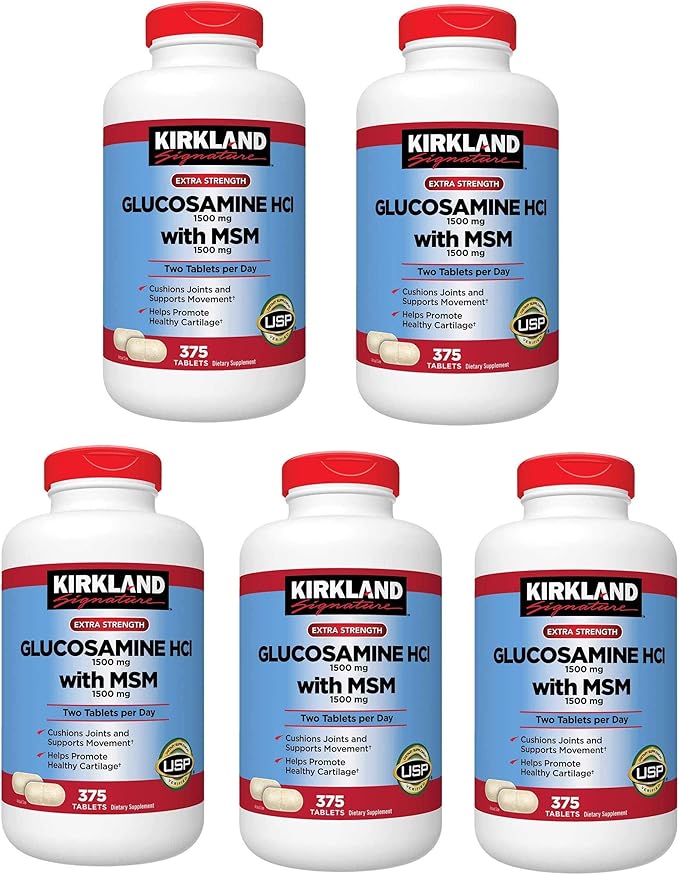 Kirkland Signature Glucosamine with MSM 375 Tablets (5 Pack)