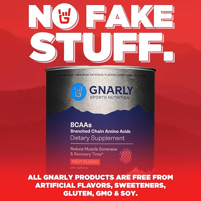 Gnarly Nutrition BCAAs Fruit Punch (10.58oz) Performance Greens Lemon Mint (11.64 oz)