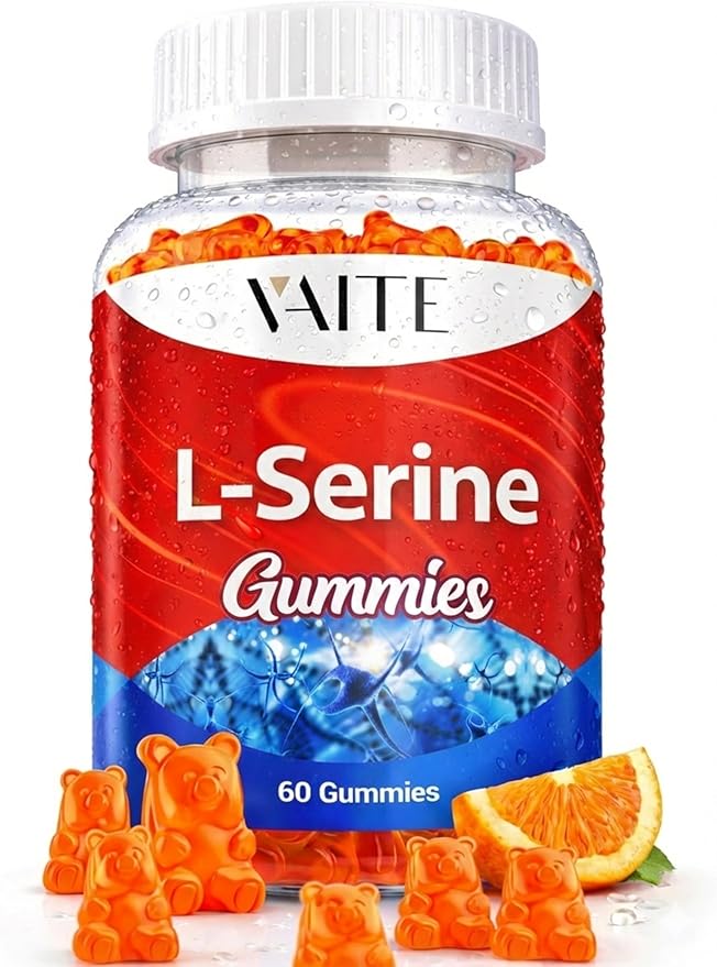 L-Serine Gummies 1000mg - Pure L Serine Supplement for Cognitive Function and Nervous System Health Phosphorylated LSerine Supplements for Brain Support Non-GMO Gluten Free 60 Vegetarian Gummy