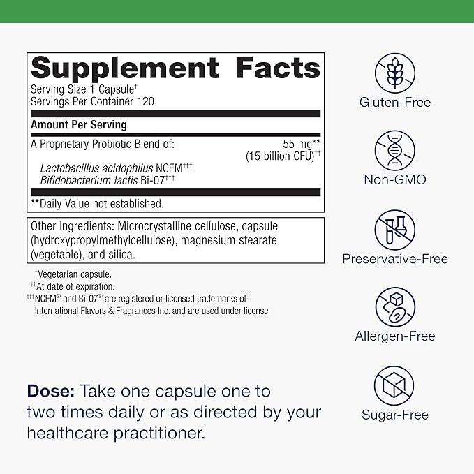 Metagenics UltraFlora Balance Probiotic - Shelf-Stable Daily Gut Health Supplement for Digestive &amp Immune Support* - Non-GMO &amp Gluten-Free - 120 Capsules