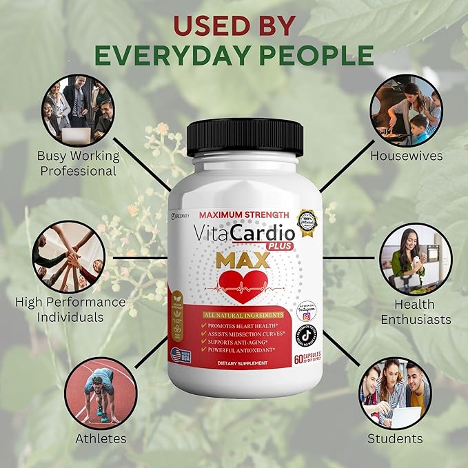 VitaCardio Plus Max Heart Health Supplement Japanese Knotweed Resveratrol Blend 60 Capsules (3)