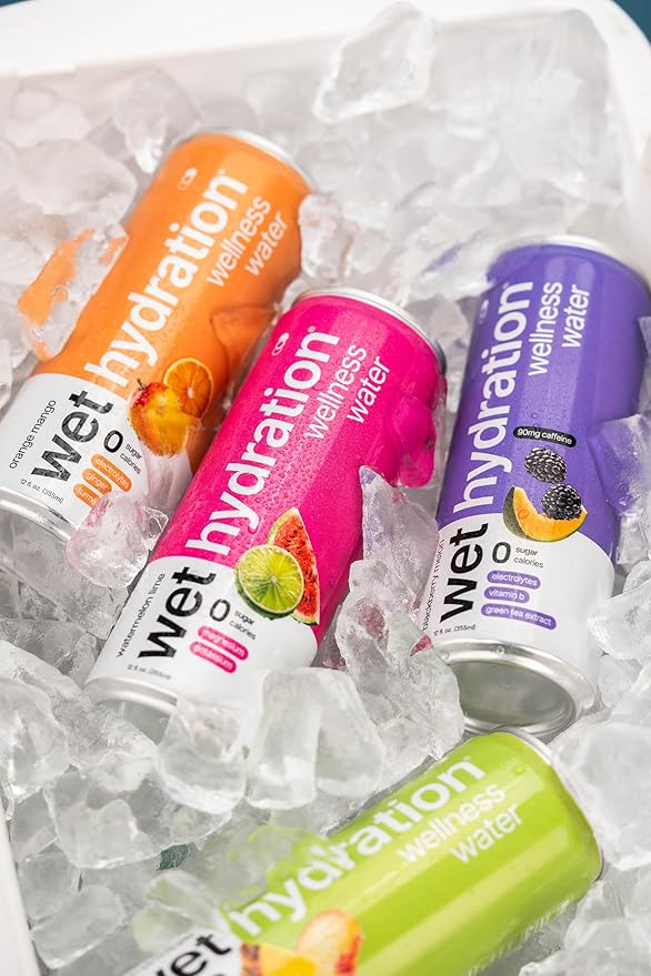 Wet Hydration - Functional Hydration Beverage - Flavored Water Sugar-Free Gluten-Free No Artificial Ingredients (Orange Mango Ginger Turmeric)