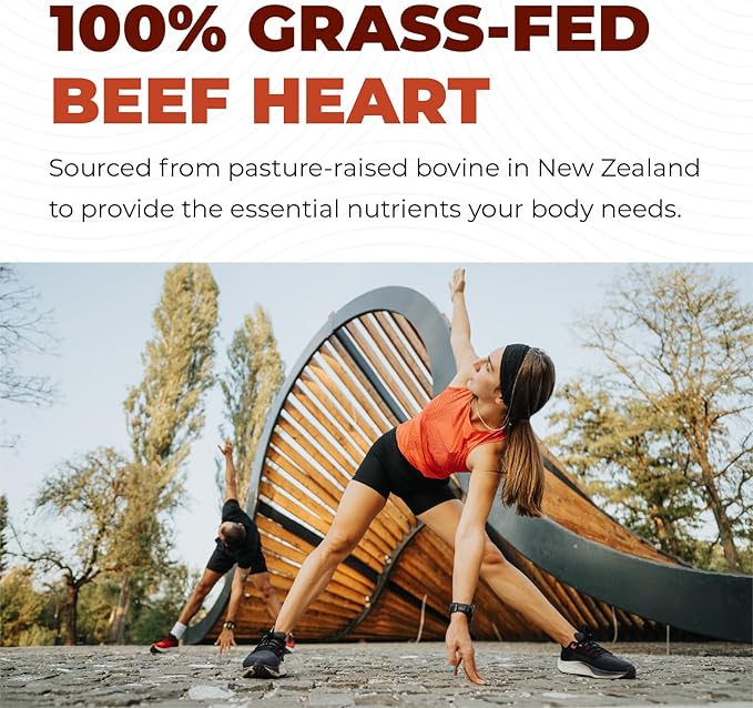 Left Coast Performance Grass Fed Beef Heart and Liver Supplement – Pasture-Raised in New Zealand No Fillers or Flow Agents – Natural CoQ10 &amp Iron Support - Beef Organ Supplement – 180 Capsules