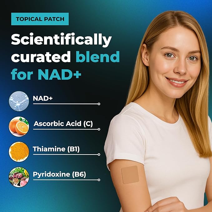 VIORY NAD Patches for Women &amp Men | NAD+ Patch for Energy &amp Healthy Aging | with CoQ10 &amp Nicotinamide | 60 Day Supply