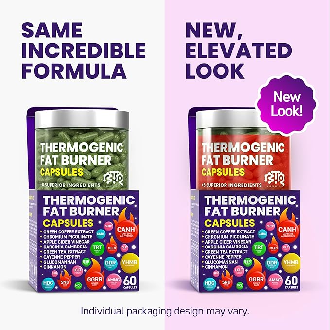 Thermogenic Fat Burner Capsules - Weight Loss Pills for Women &amp Men Appetite Suppressant Metabolism Booster - Green Tea Coffee Extract Garcinia Cambogia - Diet Pills for Weight Loss - 60 Capsu