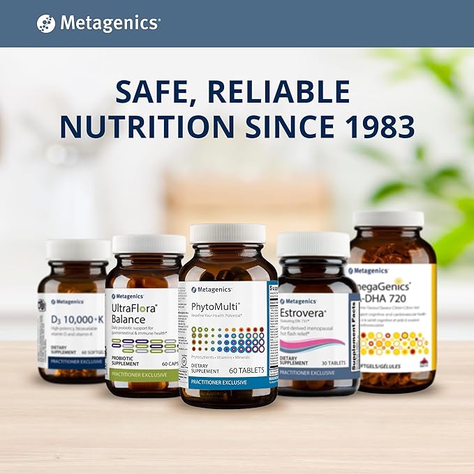 Metagenics PhytoMulti - 60 Tablets OmegaGenics EPA-DHA 1000-60 Softgels and UltraFlora BiomePro - 30 Capsules