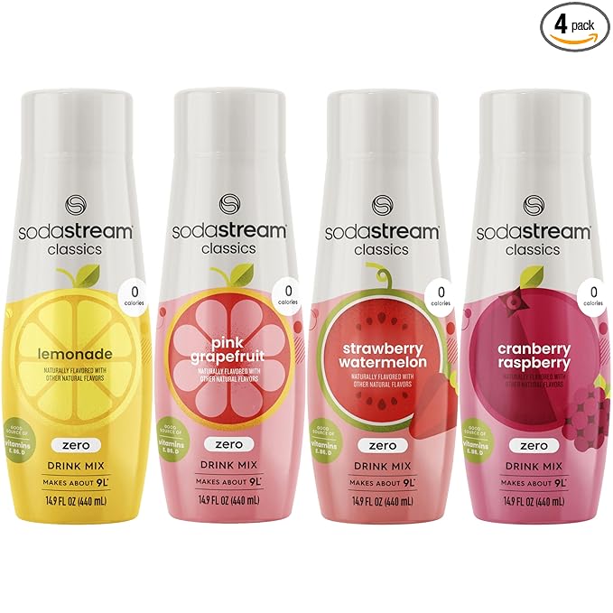 SodaStream Variety Pack Drink Mixes 0 Calories 14.8 Fl Oz (Pack of 4)