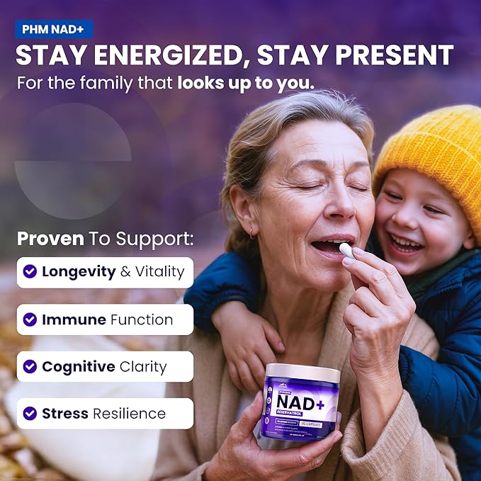 PHM NAD Resveratrol Supplement - 10000mg Extra Strength | NAD+ Liposomal Supplements for Men and Women | NMN &amp NMNH Alternative | 90 Capsules 1.5 Months Supply