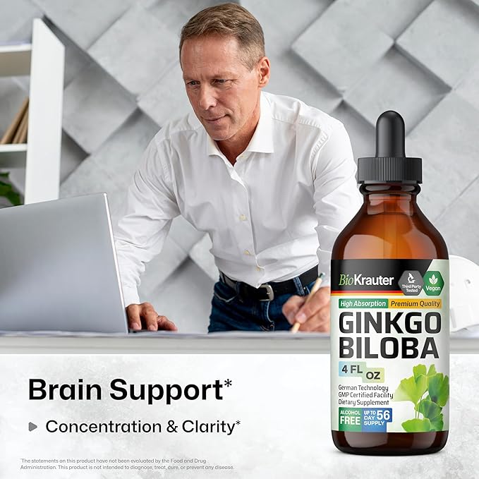 BIO KRAUTER Adrenal Support Tincture 4 Fl. Oz. &amp Ginkgo Biloba Tincture 4 Fl. Oz.