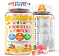 Kids Probiotic + Prebiotic Fiber Gummies 5G 12 Billion CFU Probiotic &amp Veggie Fruit Fiber w/ Organic Inulin Methyl B12 B6 D3 C Lutein for Children's Digestive &amp Gut Immune Health Sugar F