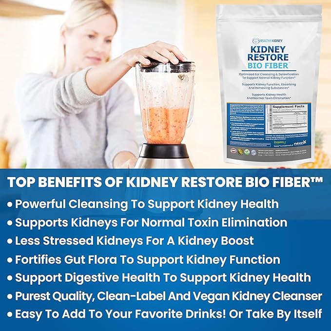 Bio Fiber Kidney Cleanse Detox &amp Repair - Restorative Kidney Support &amp Kidney Supplement to Remove Waste Kidney Health Supplement - Add to Tea for Kidney Health - 2.5 LBS