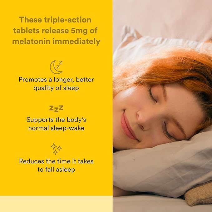 Natural Factors RegenerLife Sleep Better - Sleep Support Supplement with Quick &amp Timed Melatonin Release &amp Botanical Blend - Non-Habit Forming &amp Drug-Free - 60 Tablets (60 Servings)