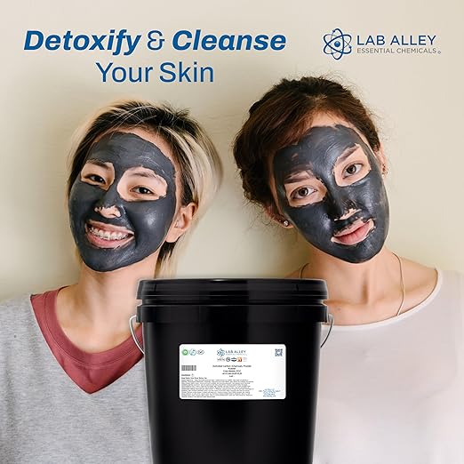 Lab Alley Activated Carbon (Charcoal) Powder Food Grade Kosher Coal Based Great for Water Filtration Detox Skin Care and DIY Uses (5 Pounds)