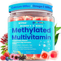 Methylated Multivitamin for Women &amp Men Gummies w/ Omega-3 Calcium D3 K2 Methylfolate &amp B12 TMG Daily Vitamins Mag CoQ10 Probiotic for 18 30 40 50 60 70+ Overall Health - Vegan Sugar
