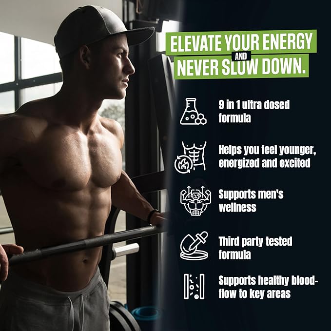 Male Boost Ultra - The Ultimate Male Supplement - Fast Acting Blood Flow Support - Gain Muscle Strength Stamina - Overall Test Level Support - HornyGoatWeed + 8 More - 60 Capsules