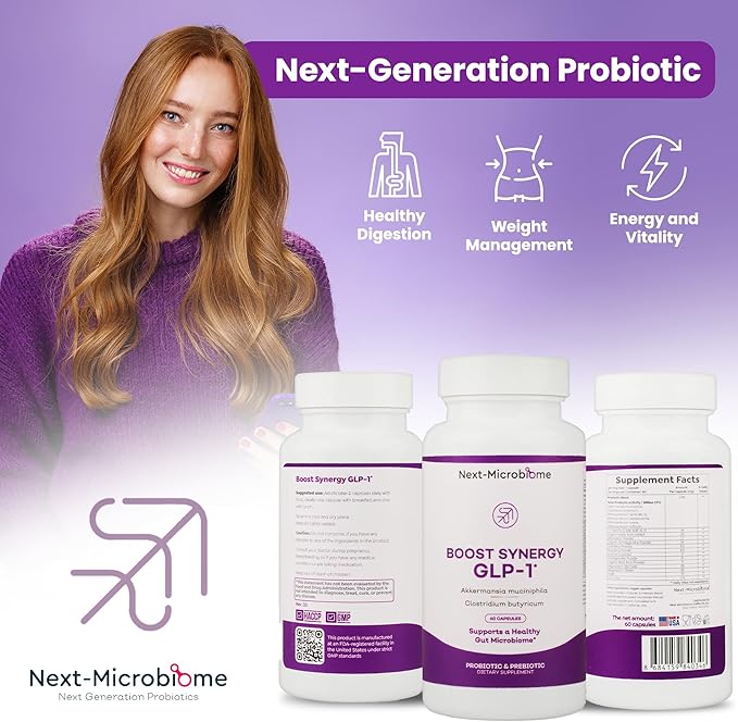 Boost Synergy Probiotic Akkermansia Muciniphila Clostridium Butyricum HMO Ashwagandha Supports Microbiome Digestive Wellness Gut Health for Men &amp Women (60 Capsules 1-Pack)