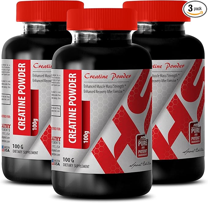 Creatine Protein Supplement - CREATINE Powder 100G - Increase Muscle Mass (3 Bottles)