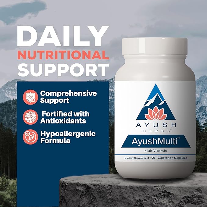Ayush Herbs Ayush Multi - Multi Vitamin Capsules Multivitamin with Iodine &amp Zinc for Men &amp Women Daily Vitamin &amp Mineral Support for Adults - 90 Vegetarian Capsules (1 Count)